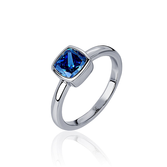 Серебряное кольцо с фианитом в глухой закрепке MIESTILO Miestilo