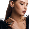 Серебряные серьги гвоздики с фианитом и подвесом Miestilo