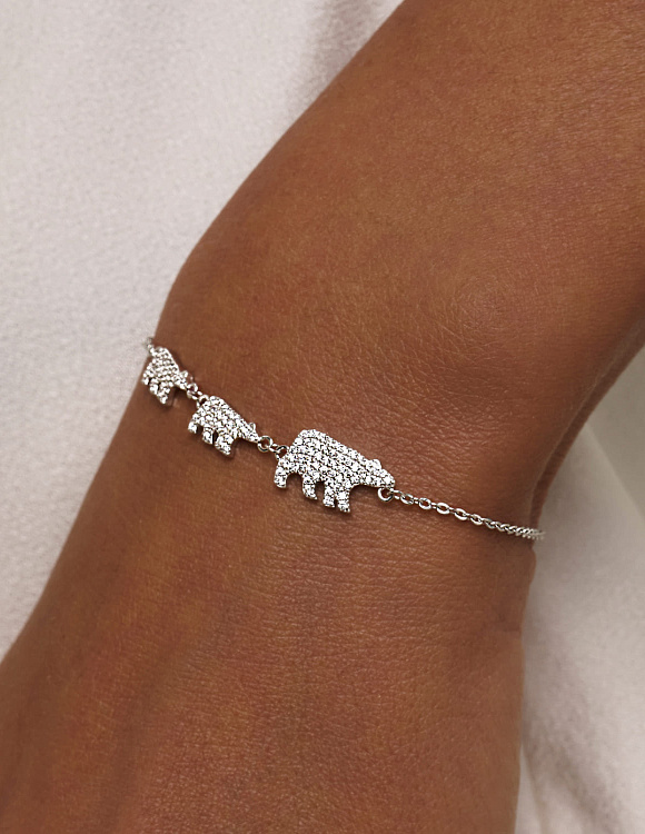 Браслет серебро 925 мишка серебряный ювелирный Miestilo