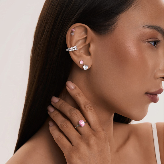 Серебряный пирсинг с фианитом Miestilo