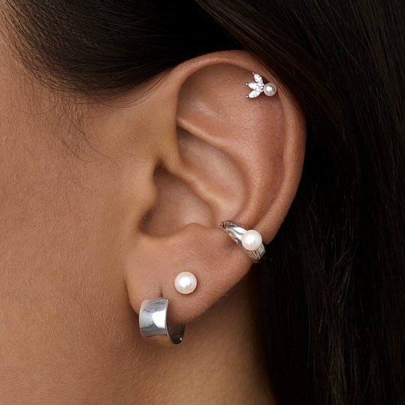 Серьги кольца серебро 925 широкие маленькие колечки Miestilo