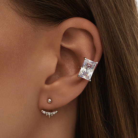 Серьги серебро 925 гвоздики с камнями трансформеры Miestilo