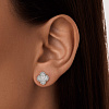 Серьги серебро 925 серебряные гвоздики клевер Miestilo