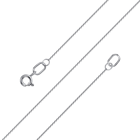 Серебряная цепь Якорная бриль родированная ширина плетения 0,9 мм D проволоки 0,25 мм Miestilo