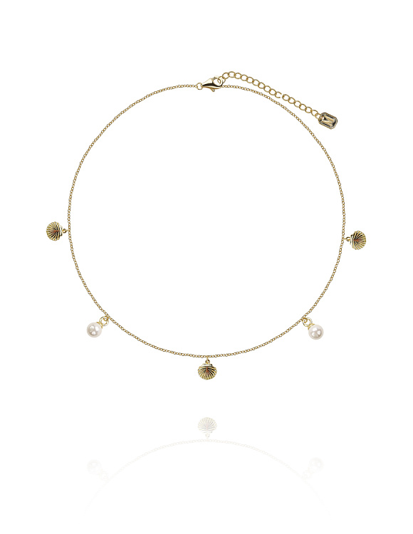 Колье на шею серебро 925 ожерелье жемчуг Miestilo  2