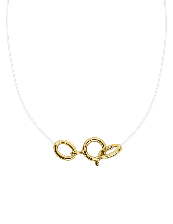 Колье леска на шею с застежкой из серебра в позолоте Miestilo