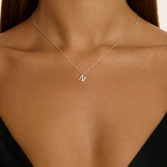 Подвеска серебро 925 на шею с буквой н Miestilo
