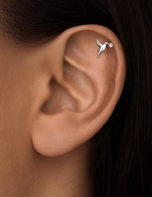 Пирсинг в ухо хрящ серебро 925 Miestilo