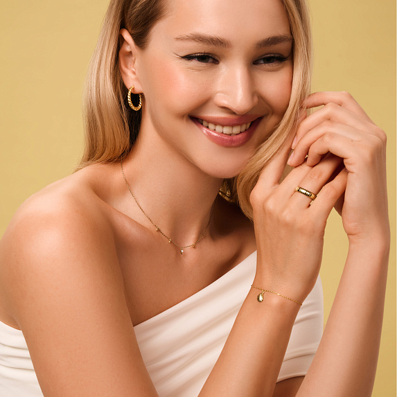 Колье на шею серебро 925 позолоченное Miestilo