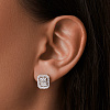 Серебряные серьги с фианитами и английским замком Miestilo