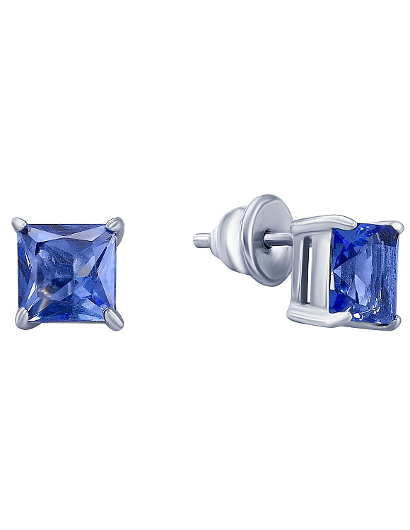 Серьги серебро 925 серебряные гвоздики женские квадратные Miestilo  2