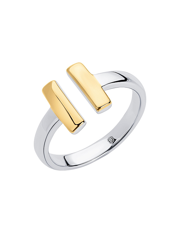 Серебряное кольцо биколор Miestilo  2