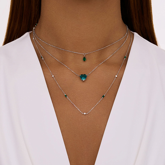 Подвеска серебро 925 на шею капля Miestilo