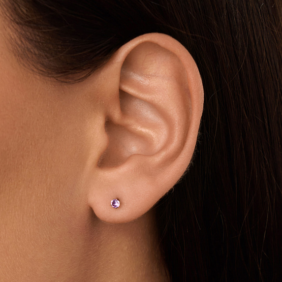 Серьги серебро 925 серебряные гвоздики женские с камнем Miestilo