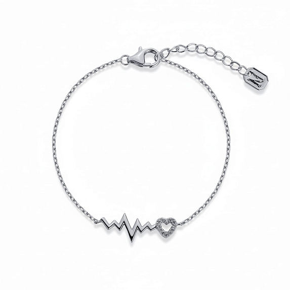 Серебряный браслет аритмия Miestilo