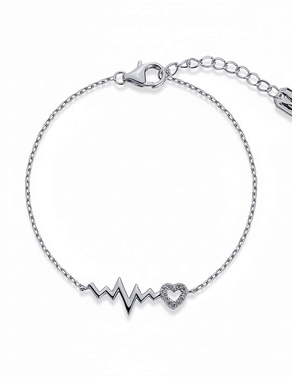 Серебряный браслет аритмия Miestilo  2