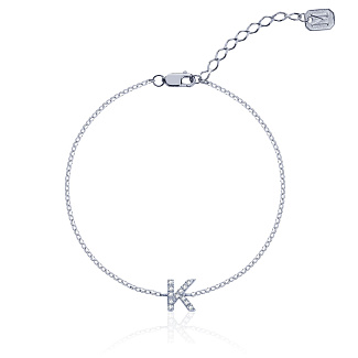 Серебряный браслет с буквой К MIESTILO Miestilo