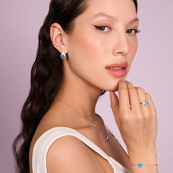 Серебряные серьги гвоздики Miestilo