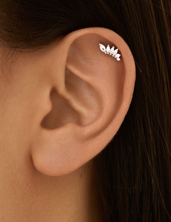 Пирсинг-лабрет с фианитами MIESTILO Miestilo