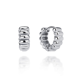 Серьги конго серебро 925 серебряные дутые Miestilo