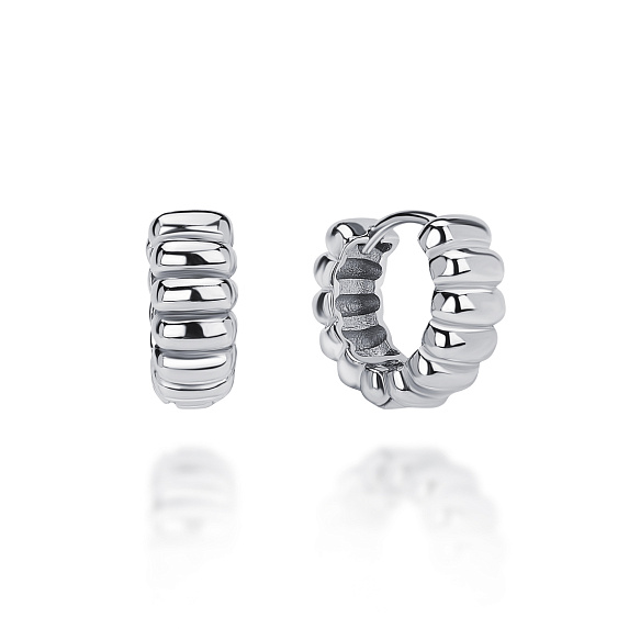 Серьги конго серебро 925 серебряные дутые Miestilo