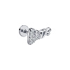 Пирсинг LOVE из серебра с фианитами Miestilo