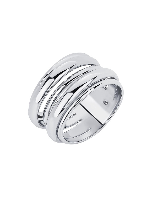 Кольцо серебро 925 ювелирное колечко широкое без вставок Miestilo  2