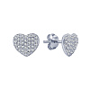Серьги серебро 925 серебряные гвоздики женские сердечки Miestilo