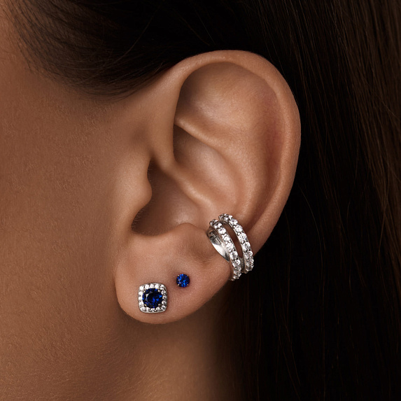 Серьги серебро 925 серебряные гвоздики с камнями Miestilo