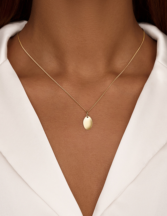 Позолоченное колье с овальным медальоном Miestilo