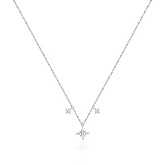 Серебряное колье со звездами и фианитами MIESTILO Miestilo