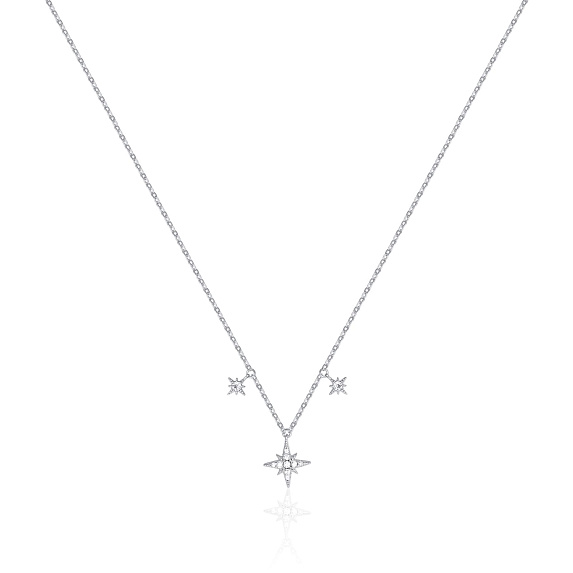 Серебряное колье со звездами и фианитами MIESTILO Miestilo