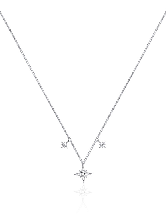 Серебряное колье со звездами и фианитами MIESTILO Miestilo  2
