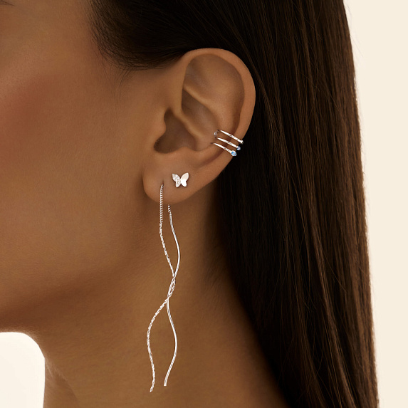 Серьги серебро 925 протяжки длинные Miestilo