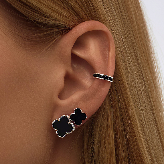 Серьги серебро 925 серебряные van cleef клевер Miestilo