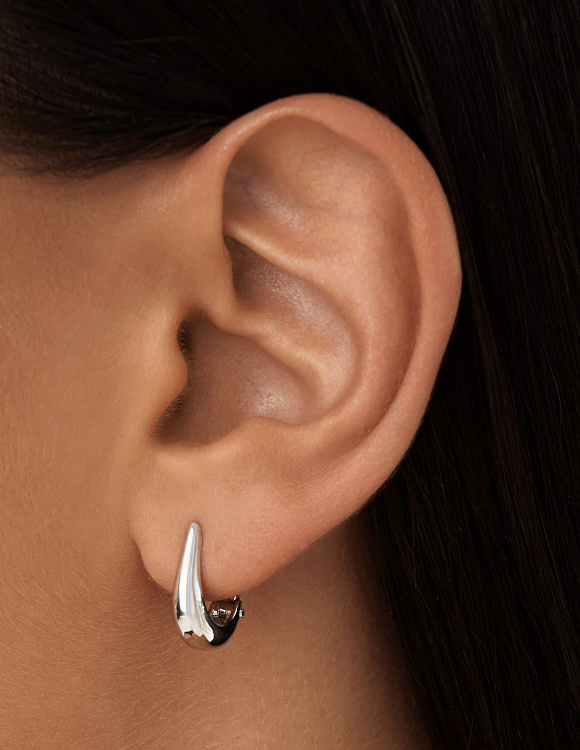 Серьги колечки серебро 925 серебряные круглые Miestilo