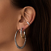 Серебряные серьги кольца биколор с фианитами Miestilo