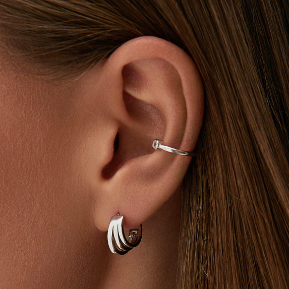 Серьги кольца серебро 925 серебряные круглые конго Miestilo