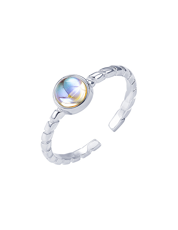 Кольцо серебро 925 женское безразмерное серебряное кольца женские регулируемые на фалангу с лунным к Miestilo  2