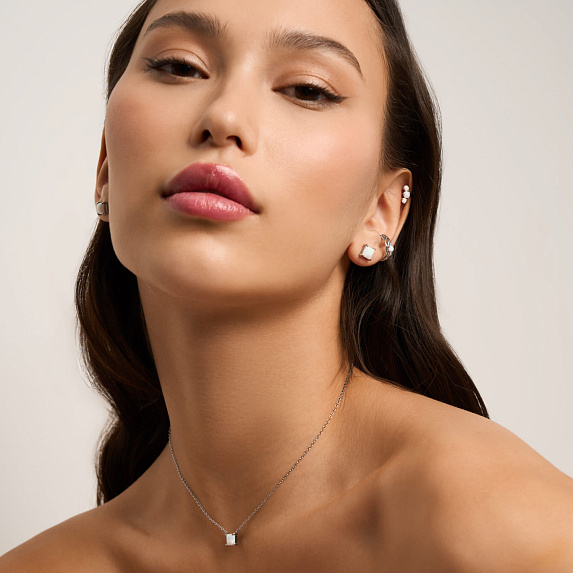 Серебряные серьги гвоздики с опалом Miestilo