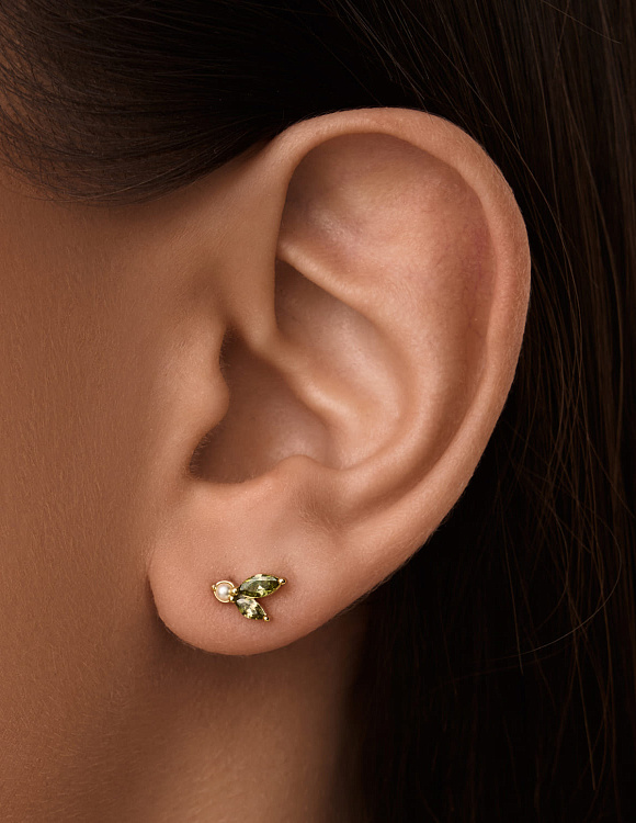 Серебряные серьги с фианитами Miestilo