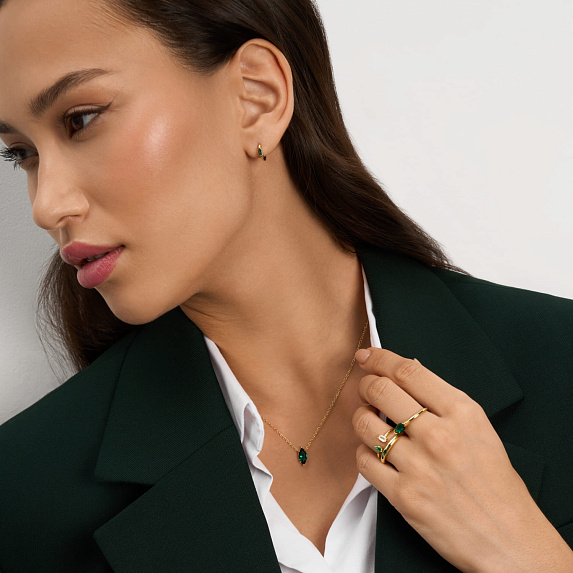 Серебряные серьги с фианитами в огранке маркиз Miestilo