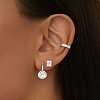 Серебряные серьги гвоздики с белыми фиантиами Miestilo