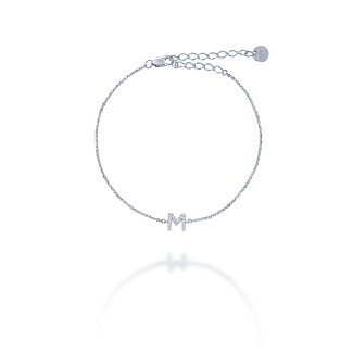 Серебряный браслет с буквой М MIESTILO Miestilo