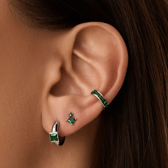 Серьги серебро 925 гвоздики серебряные с камнями Miestilo