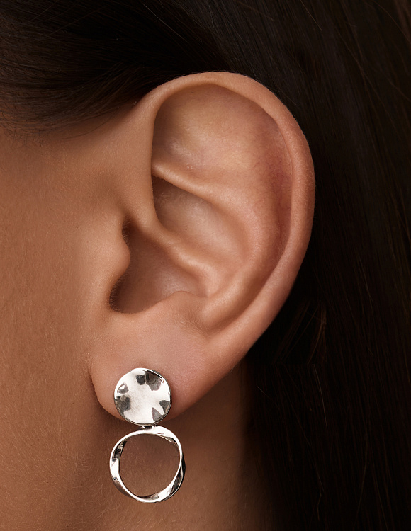 Акцентные пусеты с круглой подвеской MIESTILO Miestilo