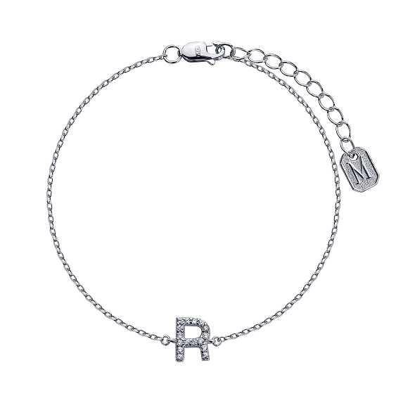 Серебряный браслет с буквой R MIESTILO Miestilo