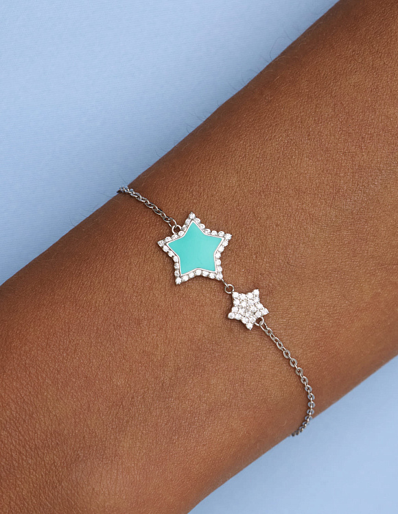 Браслет серебро 925 звездочки серебряный ювелирный Miestilo