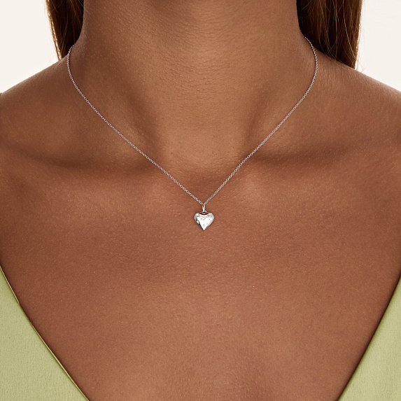 Подвеска сердце серебро 925 на шею с цепочкой Miestilo