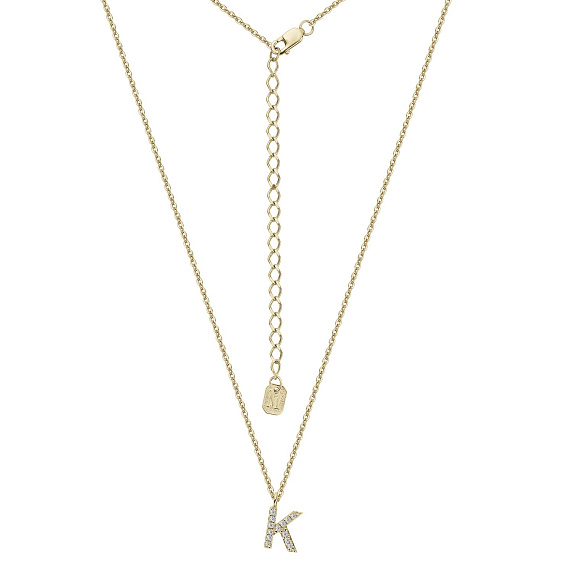 Подвеска серебро 925 на шею с буквой К в позолоте Miestilo